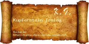 Kupferstein Izolda névjegykártya